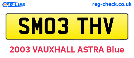 SM03THV are the vehicle registration plates.