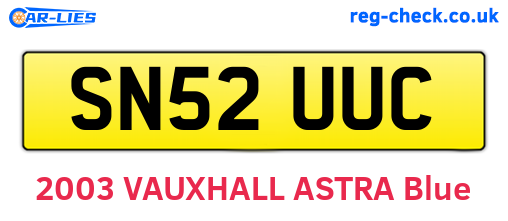 SN52UUC are the vehicle registration plates.