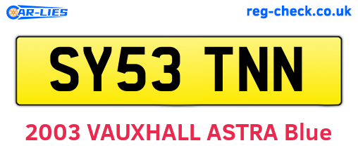 SY53TNN are the vehicle registration plates.