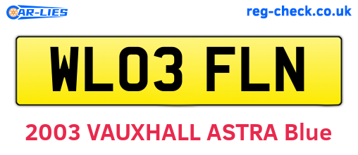 WL03FLN are the vehicle registration plates.