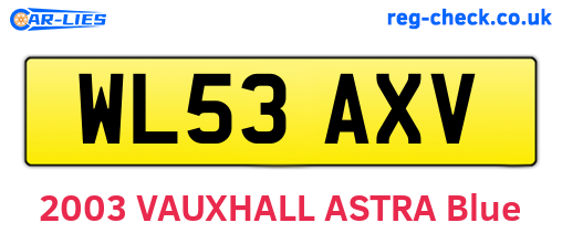 WL53AXV are the vehicle registration plates.