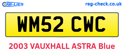 WM52CWC are the vehicle registration plates.