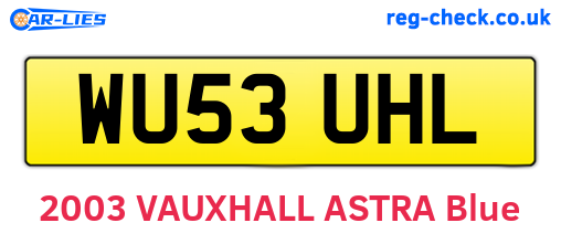 WU53UHL are the vehicle registration plates.