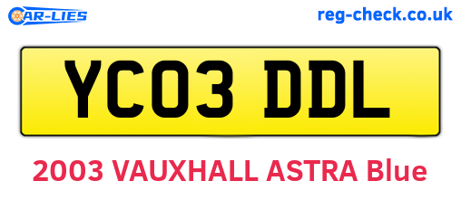 YC03DDL are the vehicle registration plates.