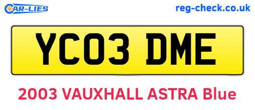 YC03DME are the vehicle registration plates.