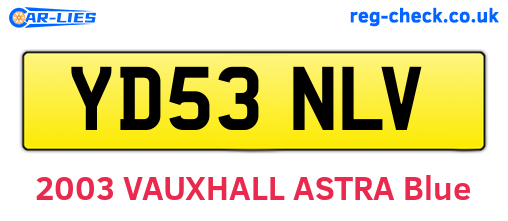 YD53NLV are the vehicle registration plates.