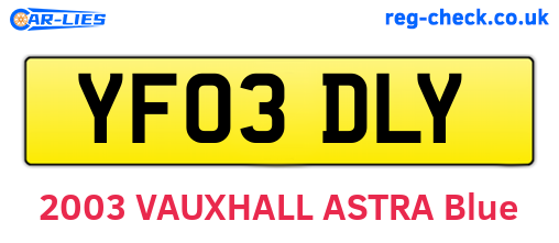 YF03DLY are the vehicle registration plates.
