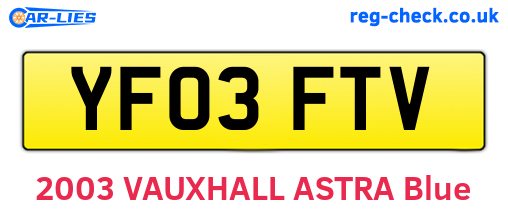 YF03FTV are the vehicle registration plates.