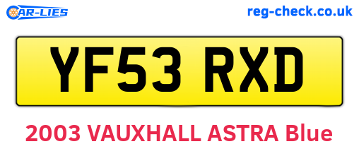 YF53RXD are the vehicle registration plates.