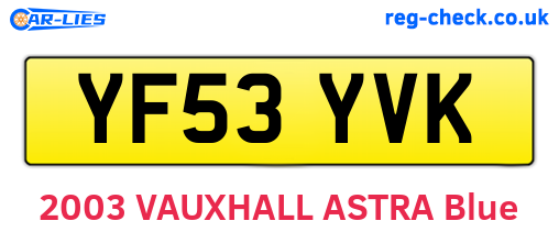 YF53YVK are the vehicle registration plates.