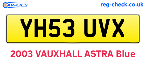 YH53UVX are the vehicle registration plates.