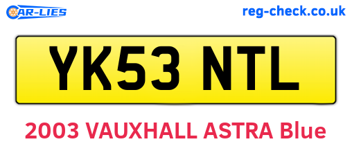YK53NTL are the vehicle registration plates.