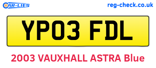 YP03FDL are the vehicle registration plates.