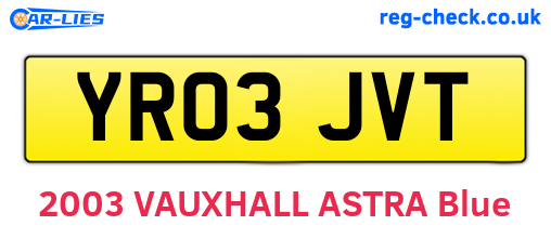 YR03JVT are the vehicle registration plates.