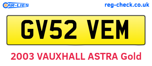 GV52VEM are the vehicle registration plates.
