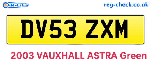 DV53ZXM are the vehicle registration plates.