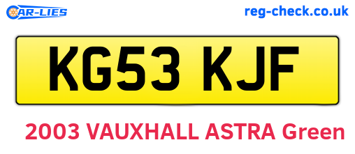 KG53KJF are the vehicle registration plates.