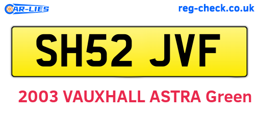 SH52JVF are the vehicle registration plates.