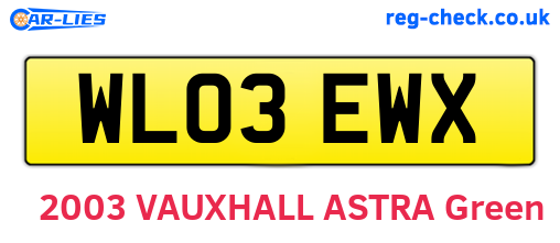 WL03EWX are the vehicle registration plates.
