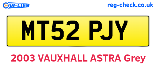 MT52PJY are the vehicle registration plates.