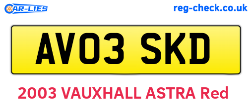AV03SKD are the vehicle registration plates.