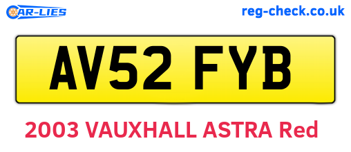 AV52FYB are the vehicle registration plates.