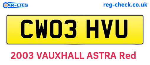 CW03HVU are the vehicle registration plates.
