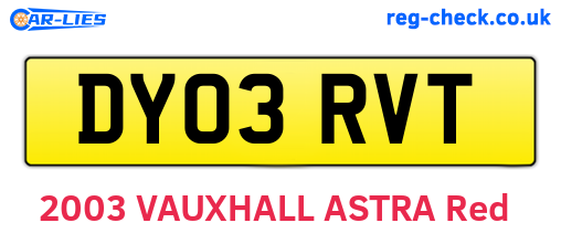 DY03RVT are the vehicle registration plates.
