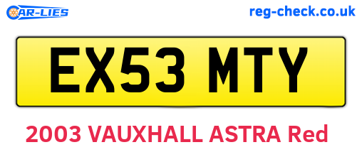 EX53MTY are the vehicle registration plates.