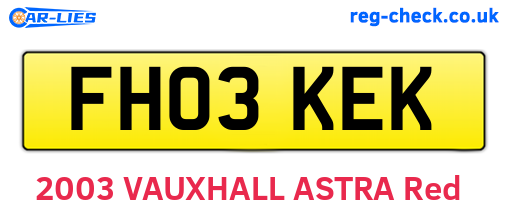 FH03KEK are the vehicle registration plates.