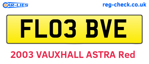 FL03BVE are the vehicle registration plates.