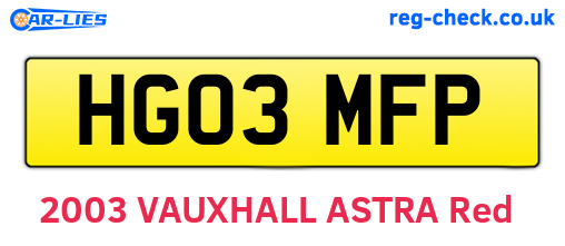 HG03MFP are the vehicle registration plates.