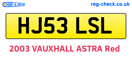 HJ53LSL are the vehicle registration plates.