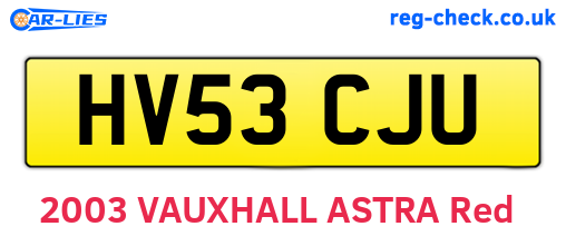 HV53CJU are the vehicle registration plates.