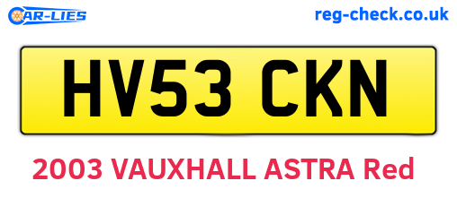 HV53CKN are the vehicle registration plates.
