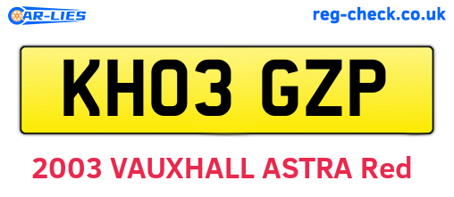 KH03GZP are the vehicle registration plates.