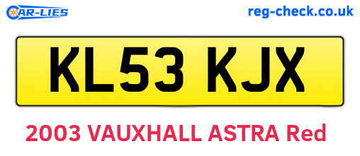KL53KJX are the vehicle registration plates.
