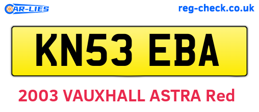 KN53EBA are the vehicle registration plates.