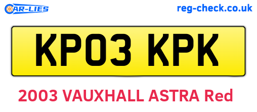 KP03KPK are the vehicle registration plates.