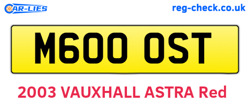 M600OST are the vehicle registration plates.