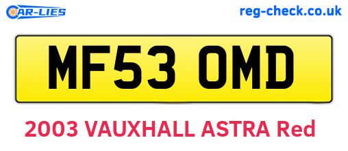 MF53OMD are the vehicle registration plates.