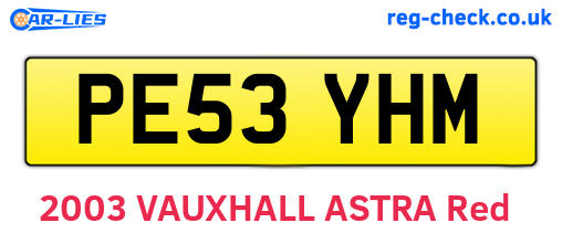PE53YHM are the vehicle registration plates.