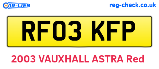 RF03KFP are the vehicle registration plates.