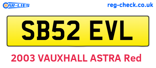 SB52EVL are the vehicle registration plates.