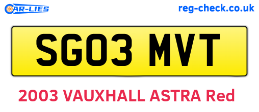 SG03MVT are the vehicle registration plates.