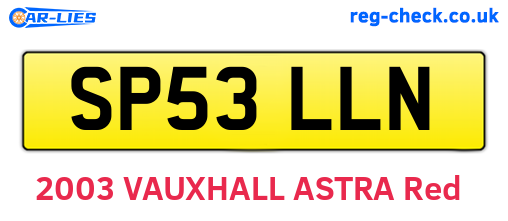 SP53LLN are the vehicle registration plates.
