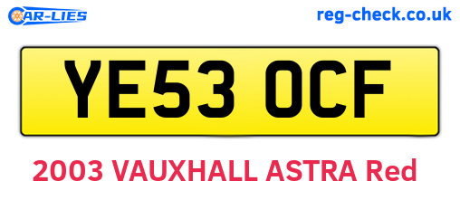 YE53OCF are the vehicle registration plates.