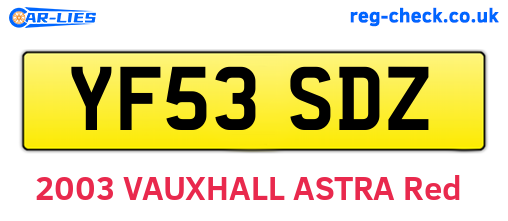 YF53SDZ are the vehicle registration plates.
