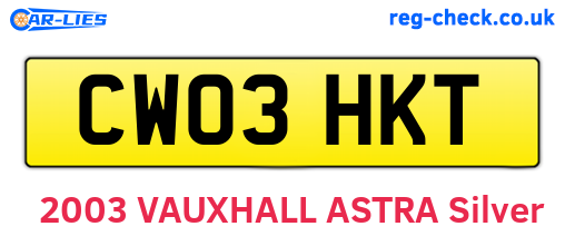 CW03HKT are the vehicle registration plates.