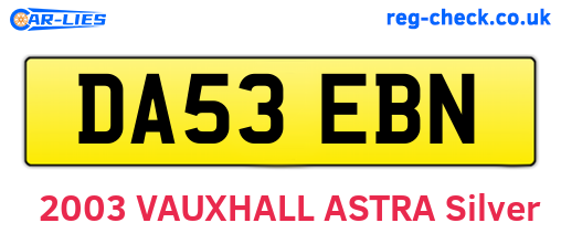 DA53EBN are the vehicle registration plates.